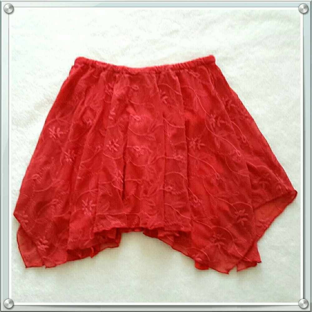 Free People Embroidered Mini Skirt